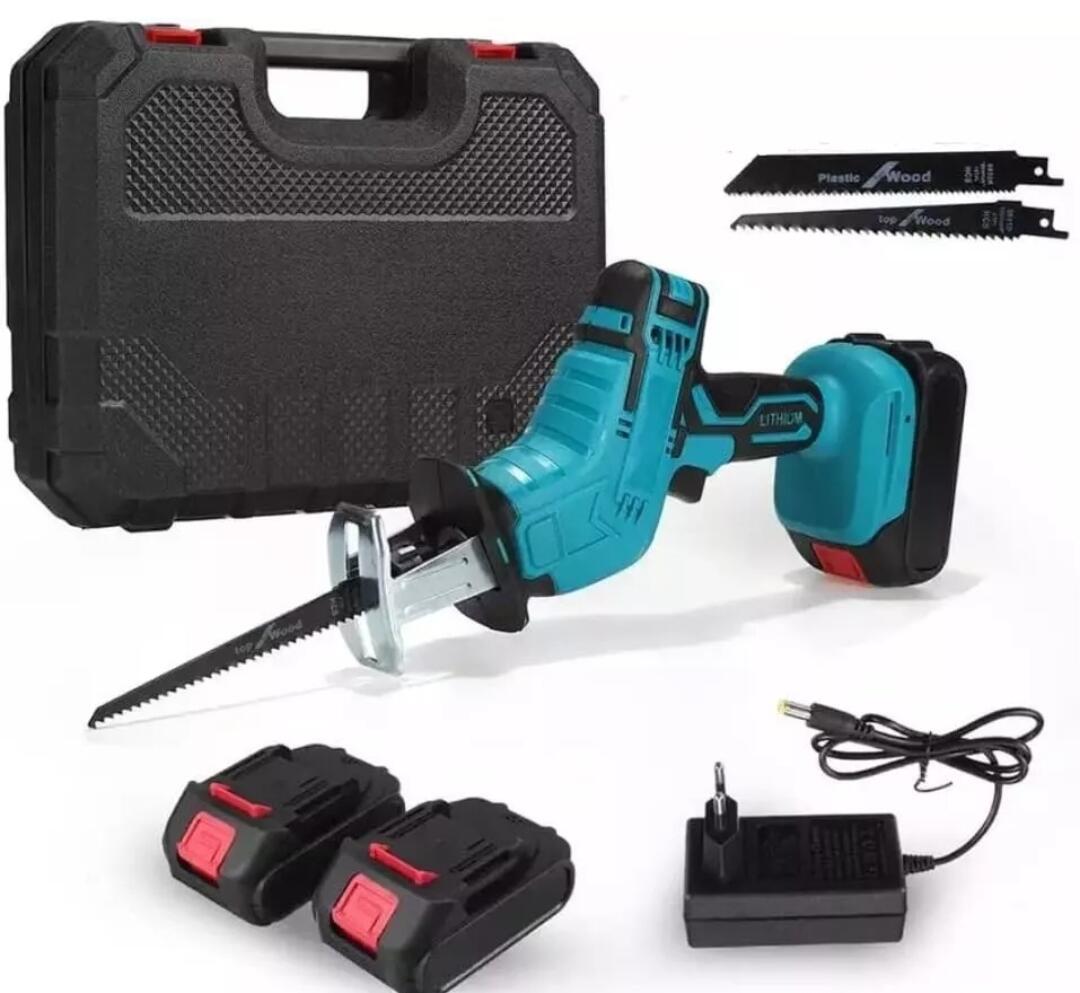 Image of SEGA SEGHETTO A GATTUCCIO BATTERIA MOTOSEGA ELETTROSEGA CON LAME 2 BATTERIE 26V