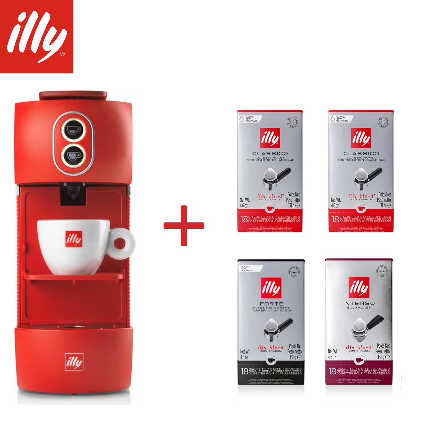 ILLY Bundle m.d.c. EASY ESE ROSSA + 72 cialde omaggio