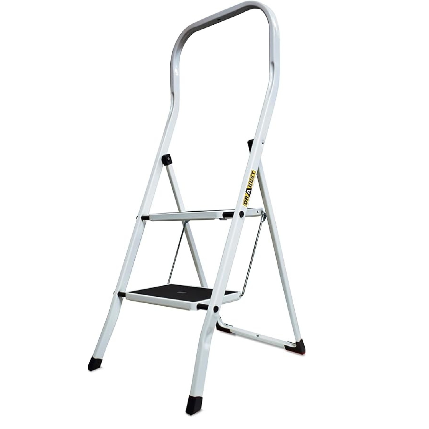 Image of Drabest Premium Scaletta In Acciaio Per Casa E Ufficio – Portata Scala Domestica 150 Kg – 2 Gradini