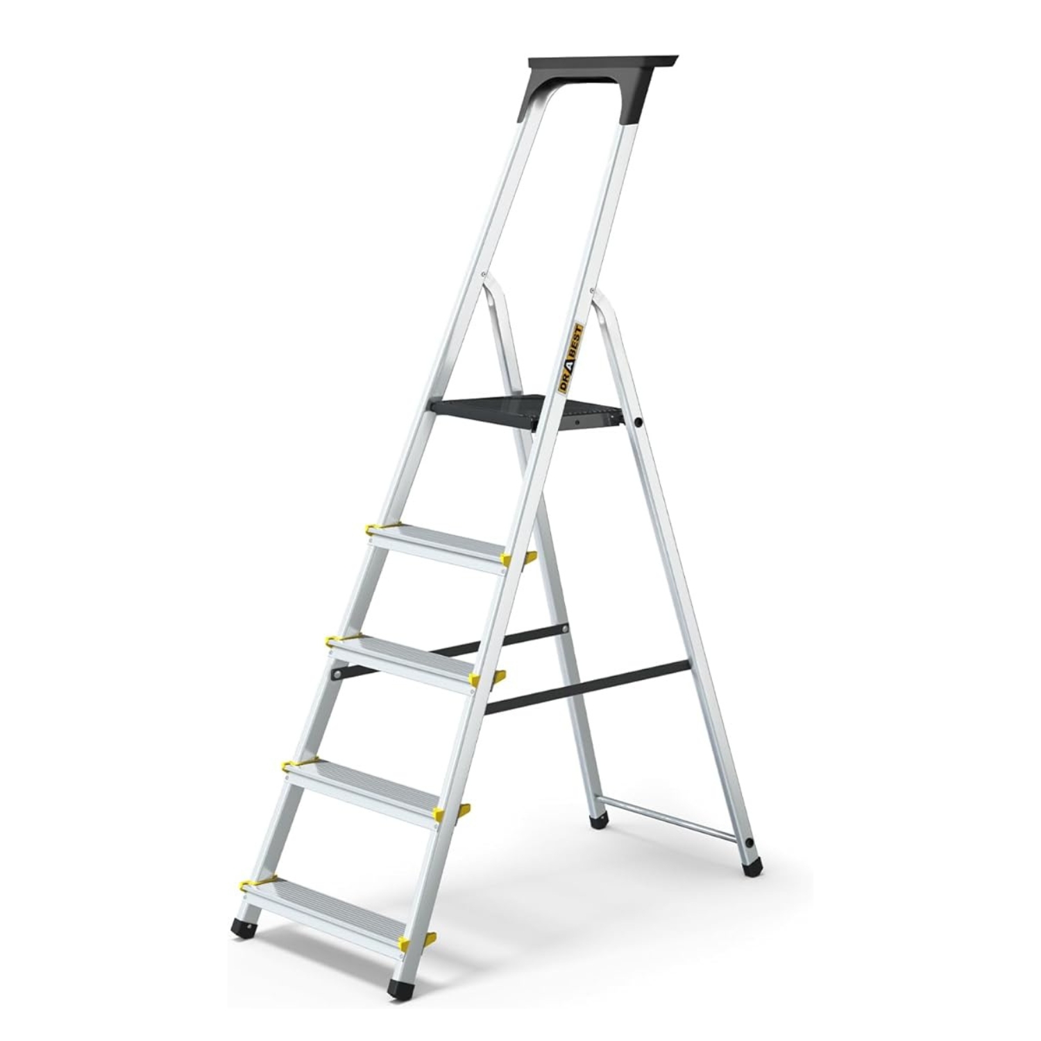 Image of Drabest Scalette Serie Pro Scaletta In Alluminio Scaletta Domestica A 5 Gradini 150kg