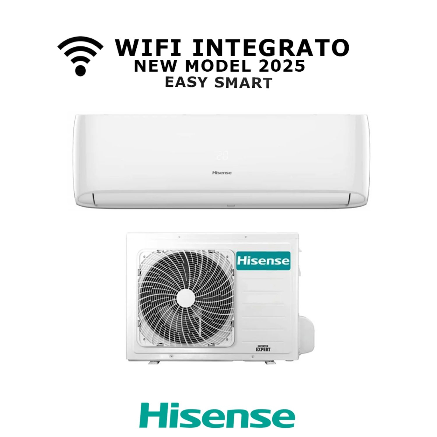Climatizzatore Hisense Easysmart 12000 BTU CA35MR0BG+CA35MR0BW R32 2025 Con Wi-Fi integrato