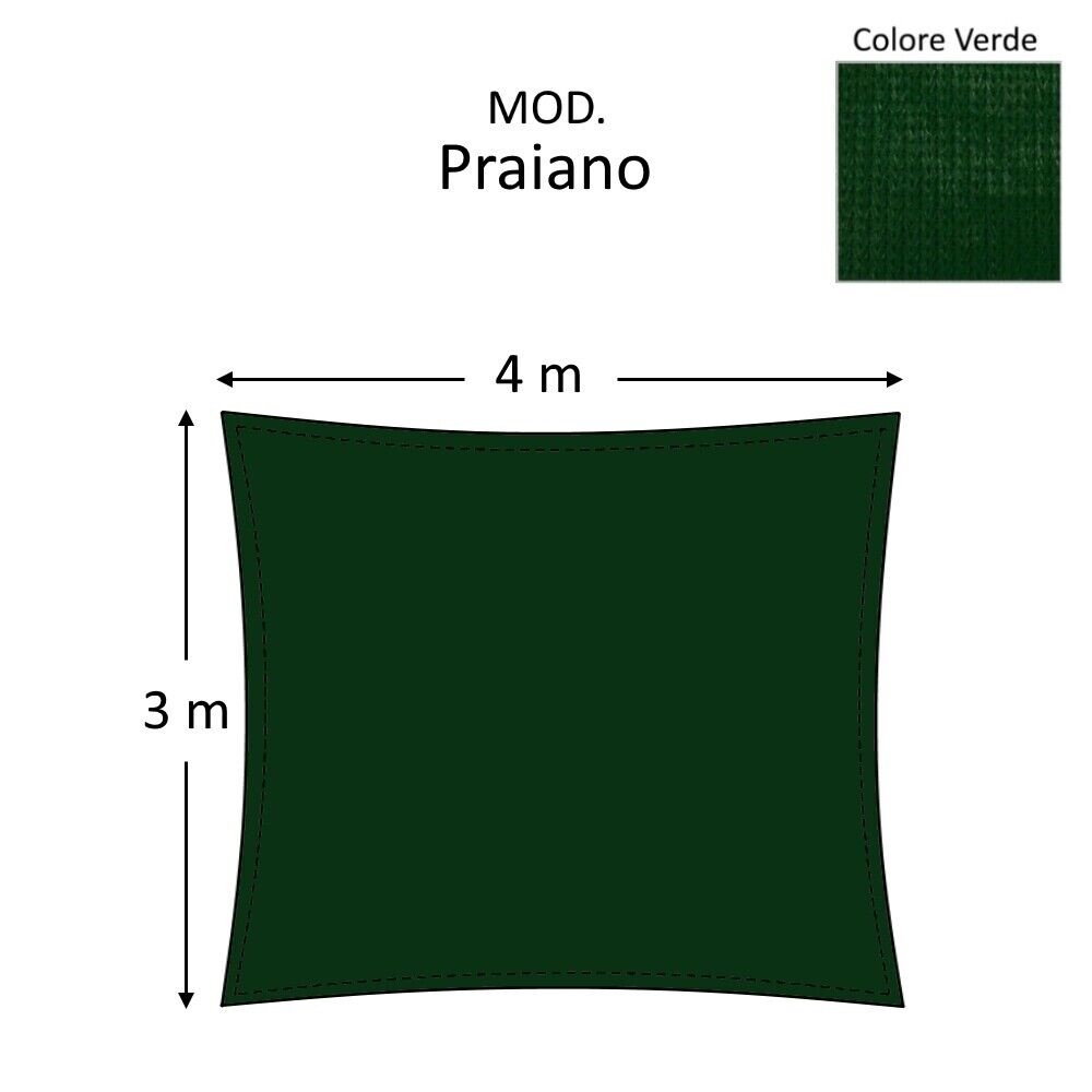 Vela ombreggiante tenda da sole telo QUADRATA RETTANGOLARE 5x5 4x6 3x3 3x4 m - Foto 14 di 16