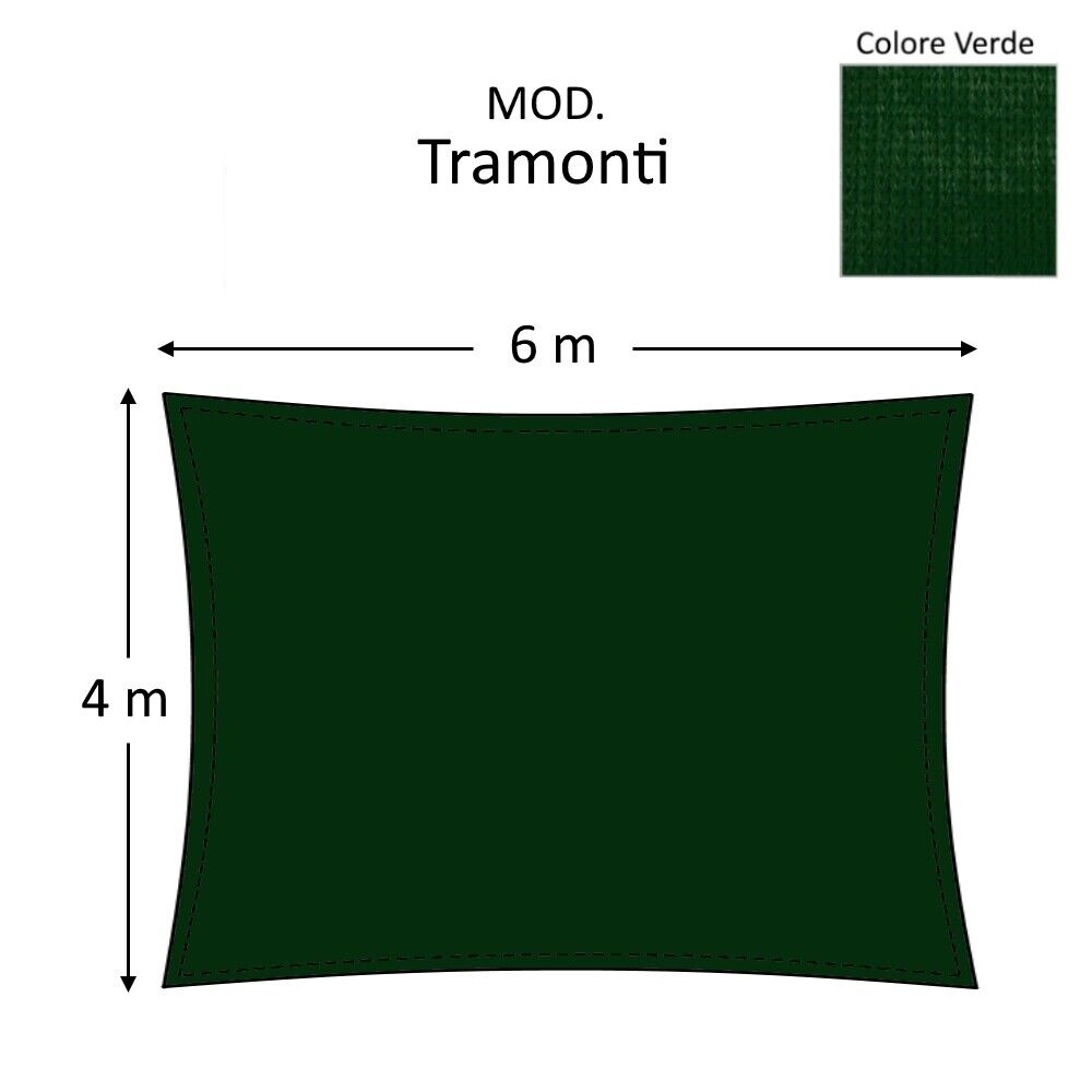 Vela ombreggiante tenda da sole telo QUADRATA RETTANGOLARE 5x5 4x6 3x3 3x4 m - Foto 16 di 16