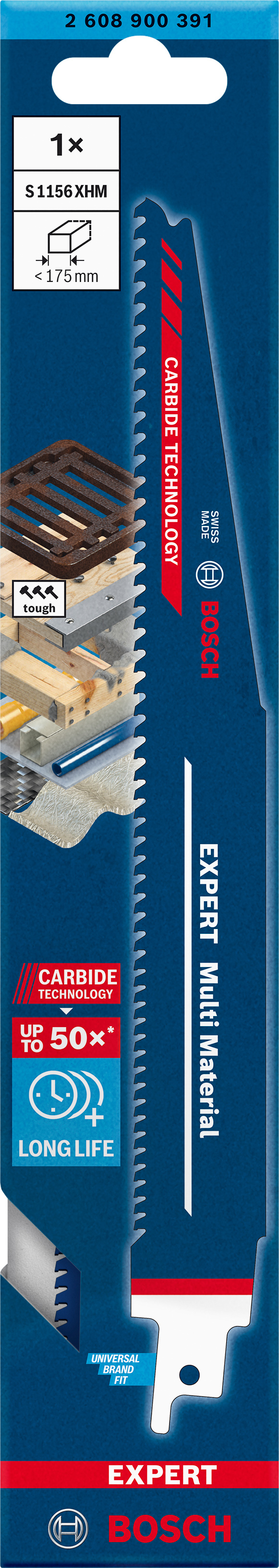 Image of LAMA PER SEGA A GATTUCCIO BOSCH EXPERT MULTI MATERIAL S1156XHM - 2608900391
