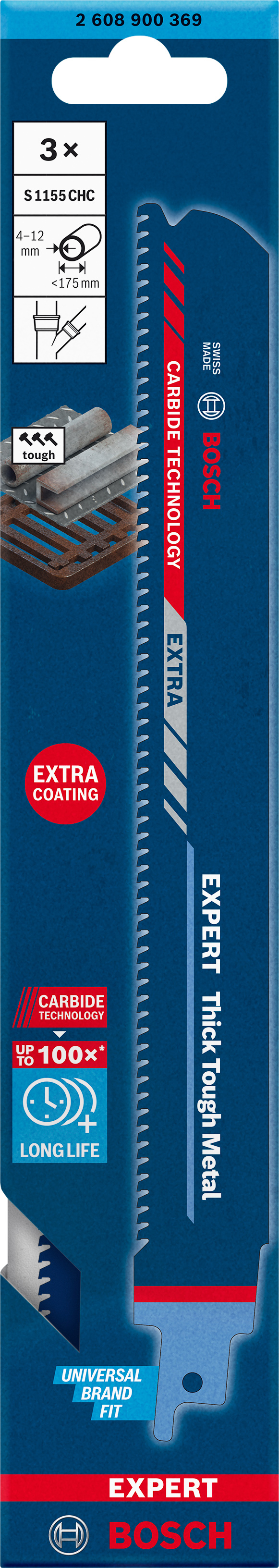Image of LAME PER SEGA A GATTUCCIO BOSCH EXPERT THICK TOUGH METAL S1155CHC - 2608900369