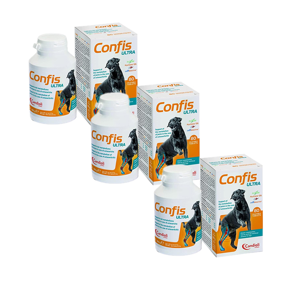 Candioli Confis Ultra Integratore per Cani e Gatti, 3 confezioni 80 cpr