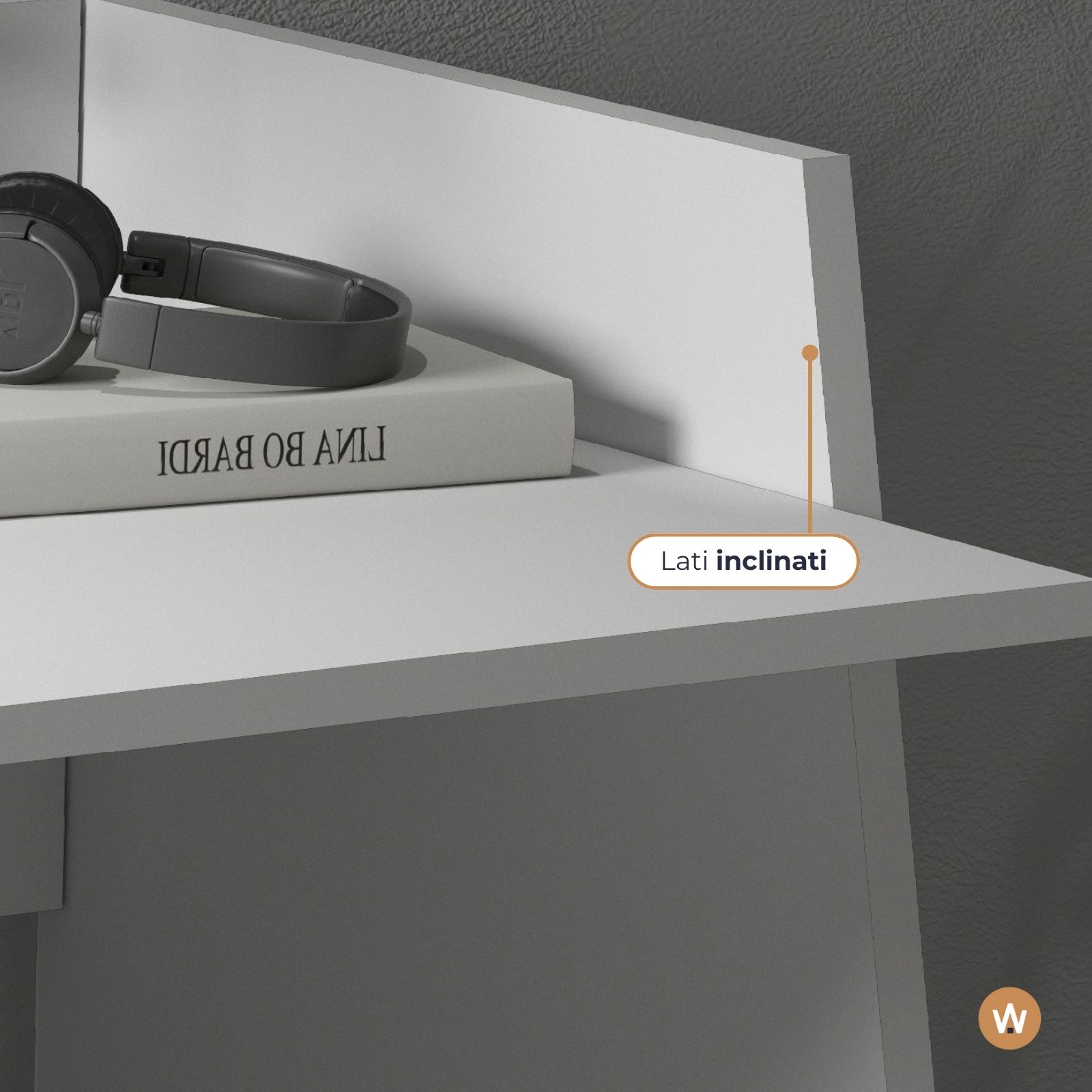 WHOUS Scrivania 100x50x75 cm, Made in Italy COLORE: Bianco opaco