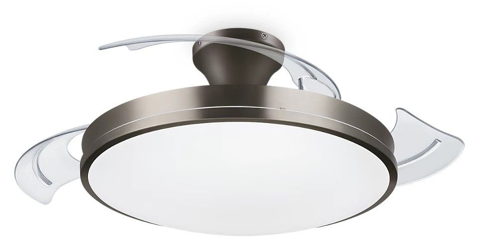 VENTILATORE DA SOFFITTO PLAFONIERA LED CON PALE A SCOMPARSA, TELECOMANDO COLORE