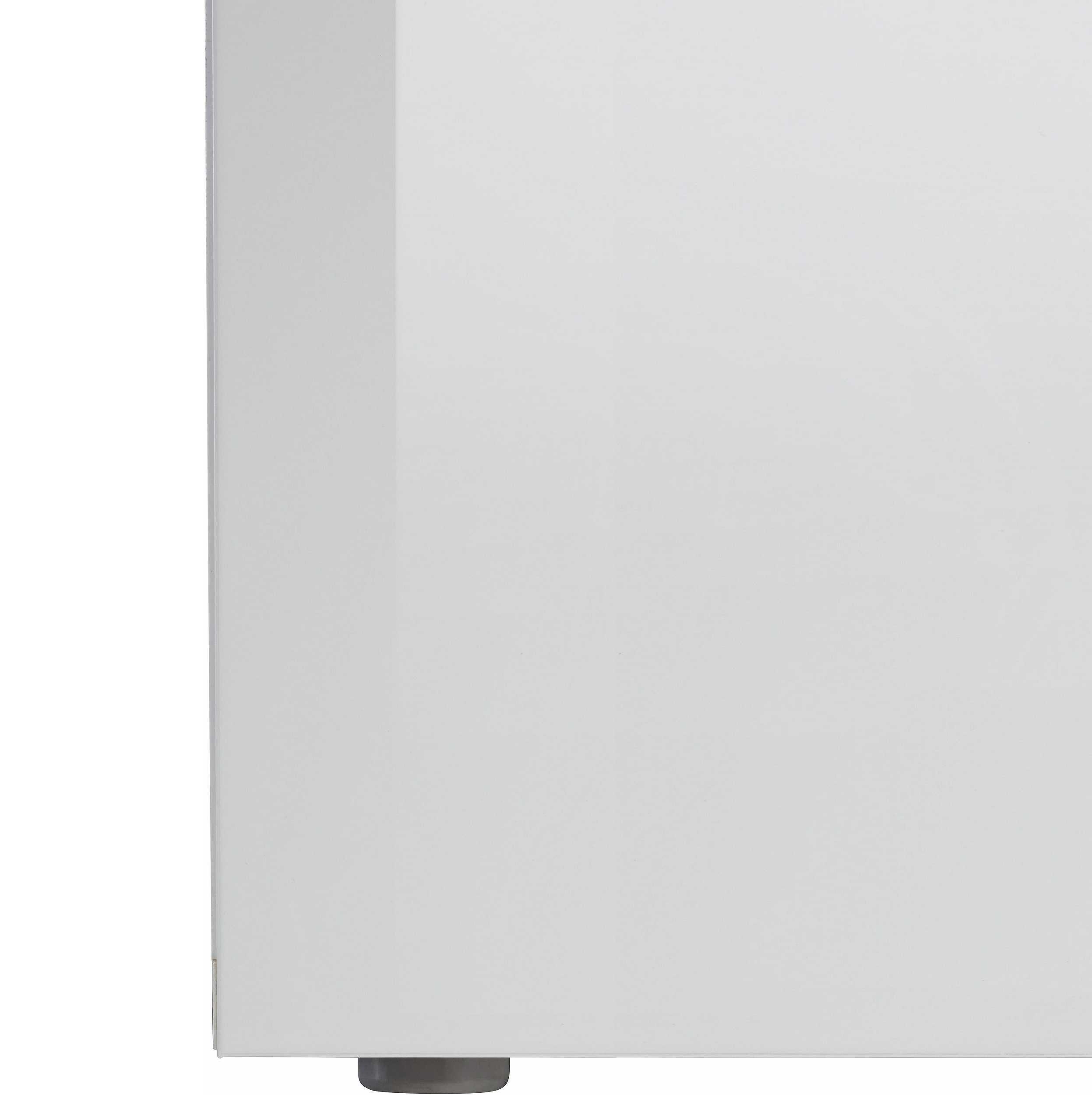 WHOUS Mobile Porta TV, Made in Italy DIMENSIONI: 240x40x40 cm, COLORE: Bianco lucido