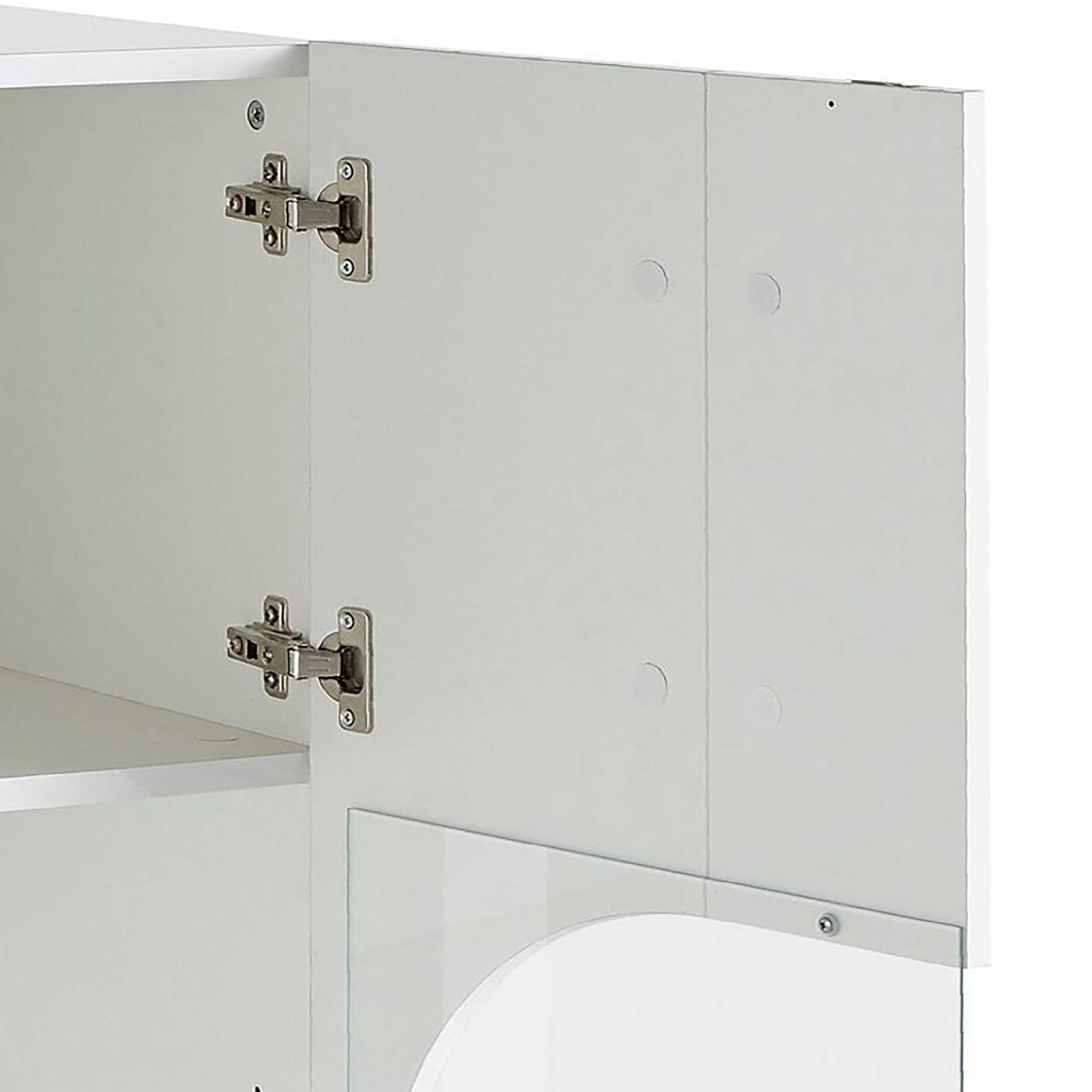 WHOUS Credenza Soggiorno Bianco Lucido, Made in Italy STILE: 3 ante stretta