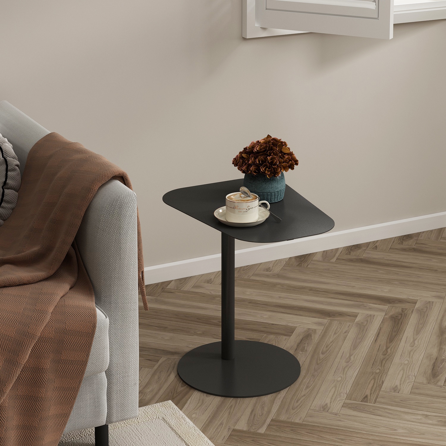 TAVOLINO ARDESIA 50X38XH50CM IN METALLO.