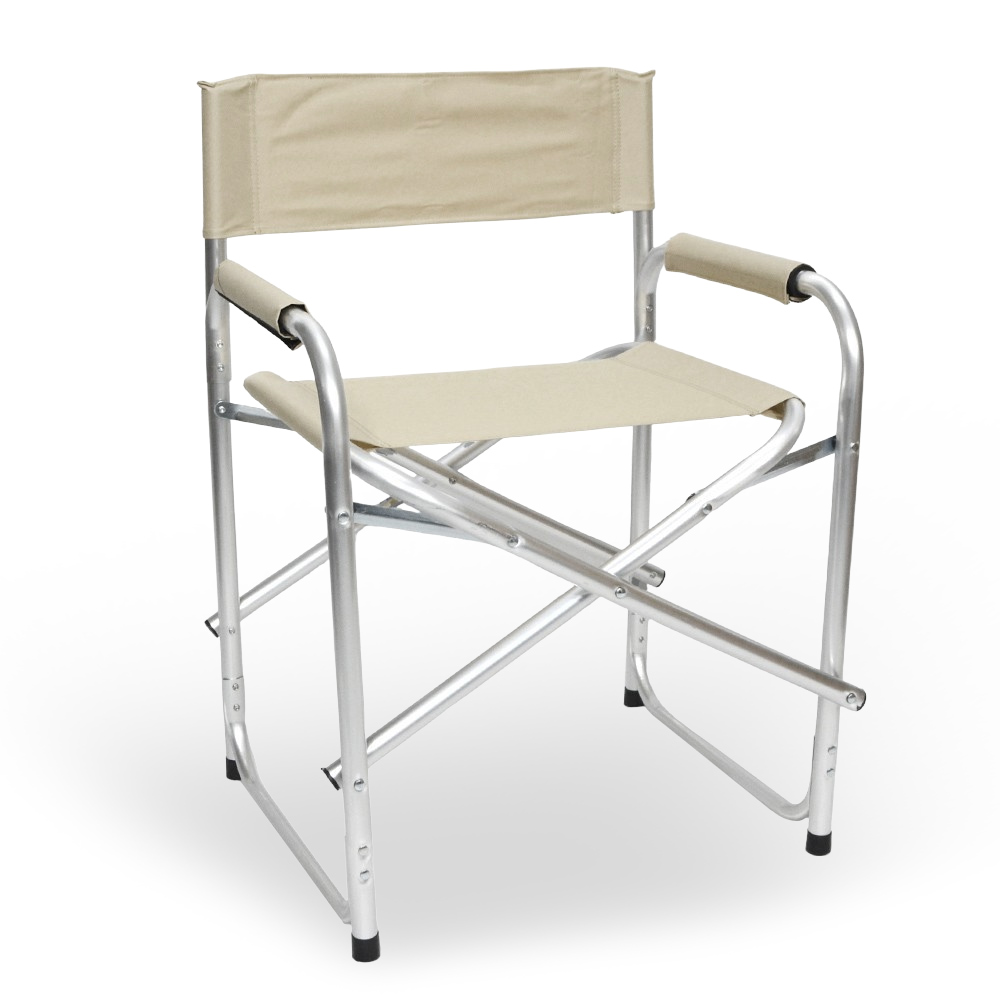 Image of Sedia relax pieghevole Regista in alluminio con rivestimento in textilene beige