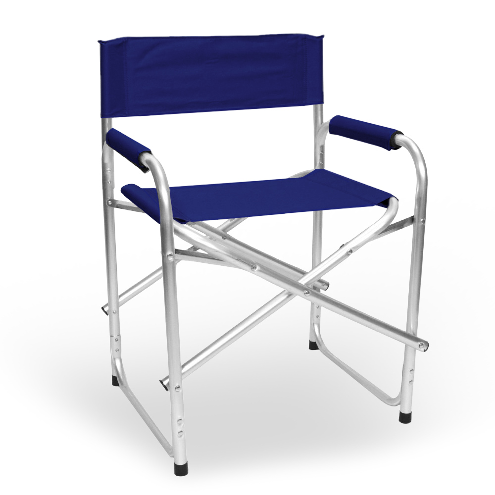 Image of Sedia relax pieghevole Regista in alluminio con rivestimento in textilene blu
