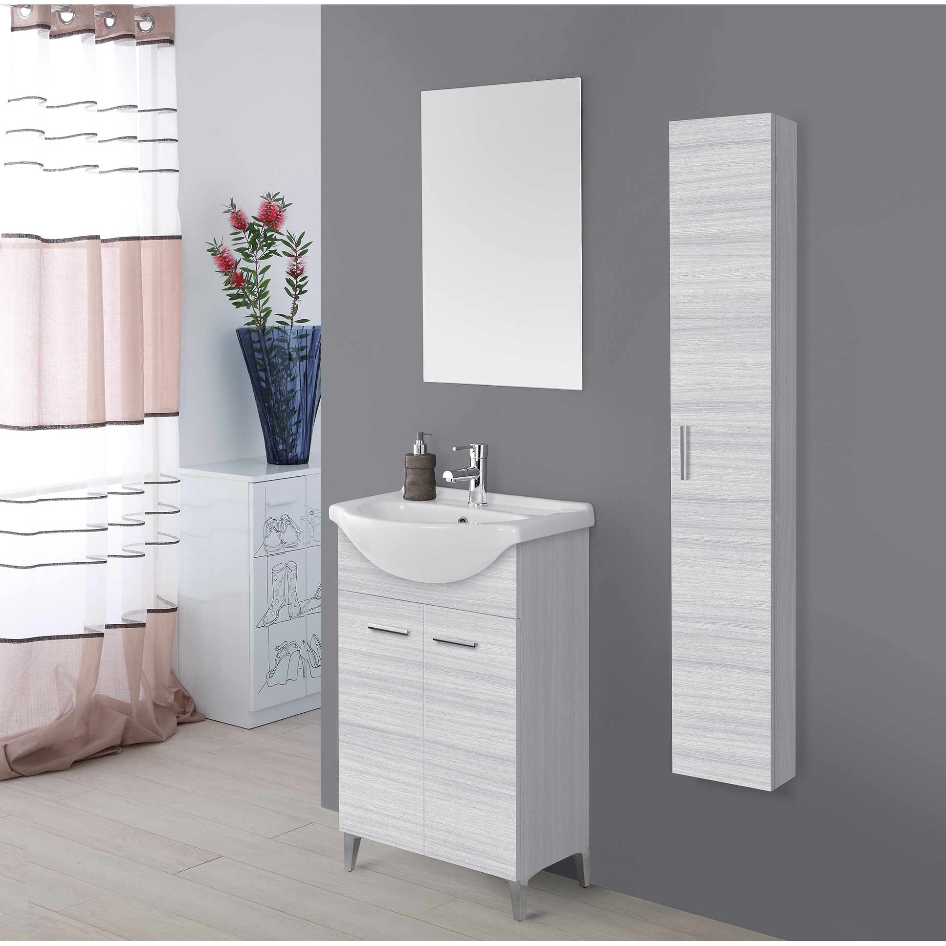 MOBILE BAGNO 2 ANTE 55CM GRIGIO.