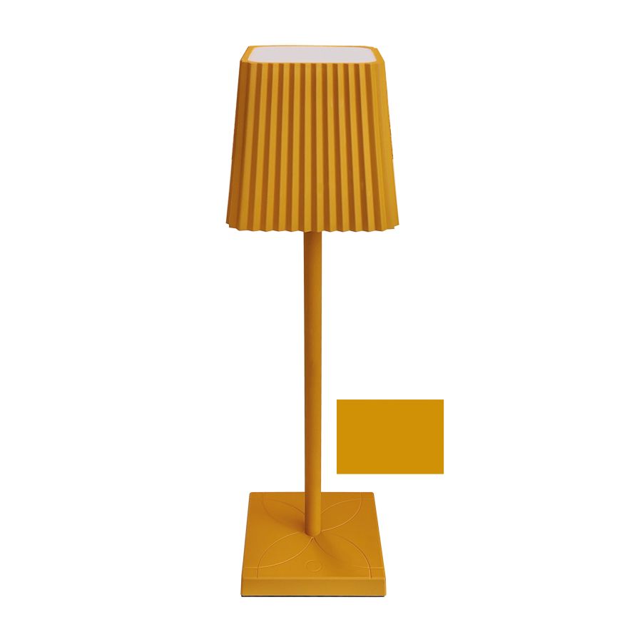 LAMPADA DA TAVOLO A LED SENAPE SENZA FILO DIMMER LUCE CALDA TOUCH RICARICA USB