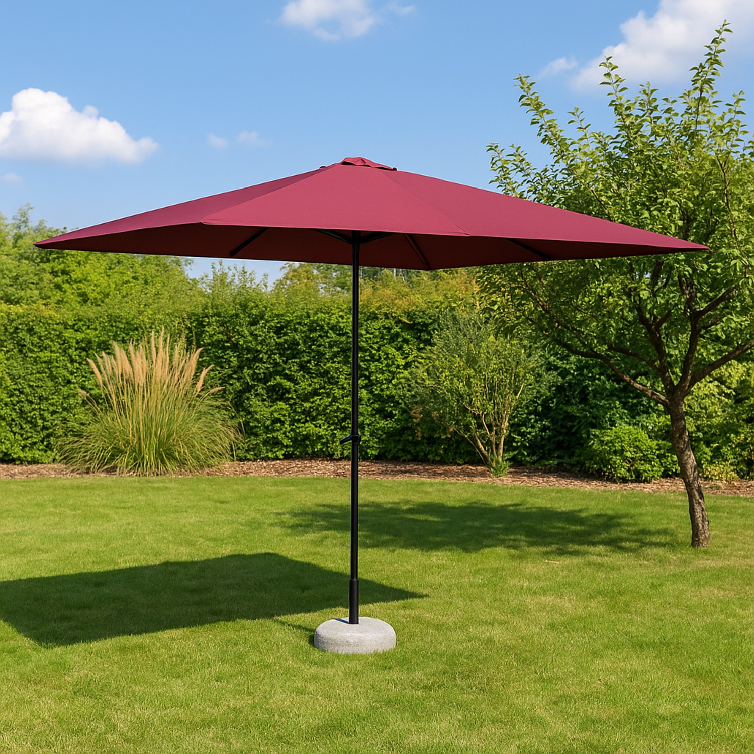 OMBRELLONE MARKET 2X3M AMARANTO CON PALO GRIGIO