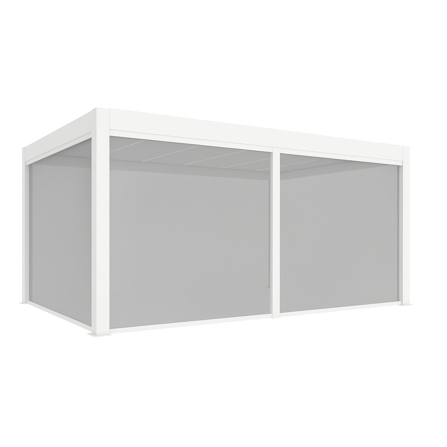 ZANZARIERA 270XH235,4CM GRIGIA CON PROFILI BIANCO RAL 9016 PER PERGOLA BIOCLIMATICA