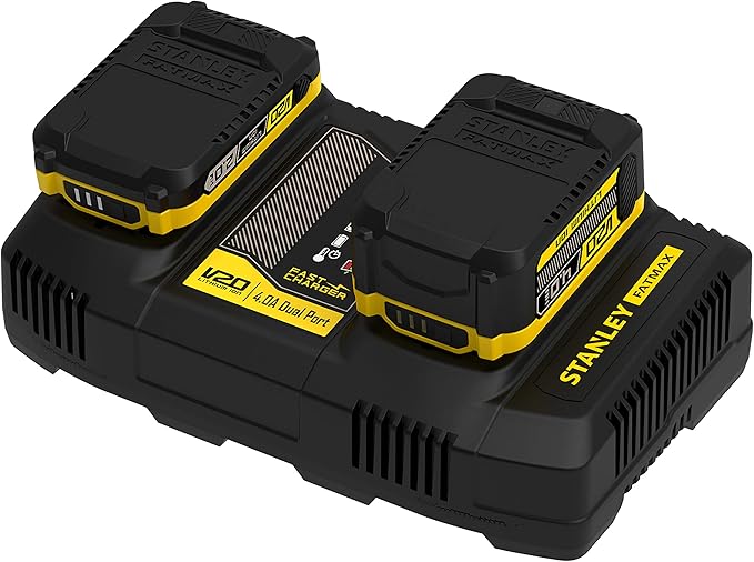 Stanley FatMax SFMCB24‑QW – Caricatore Rapido Doppio 18 V V20 con USB 2 A