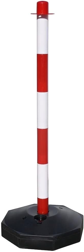 Bollard warning post, two-tone delimitation column with base