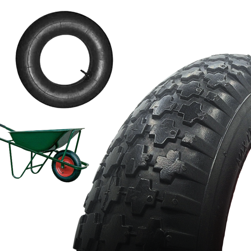 TIRE + Inner Tube 3.50-8 Reinforced Tire Rubber Wheel for Wheelbarrow
