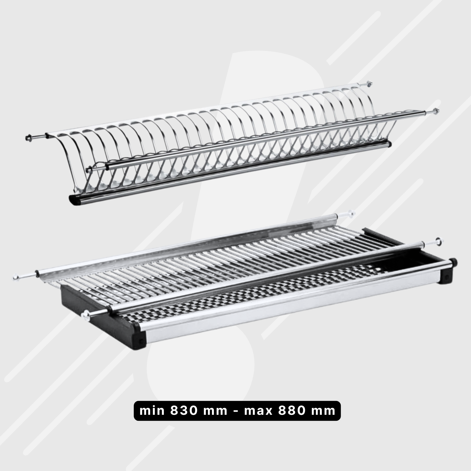 Edelstahl Abtropfschale mit ausziehbarer Schüssel für 60 80 90 cm Hängeschrank - Bild 9 von 9