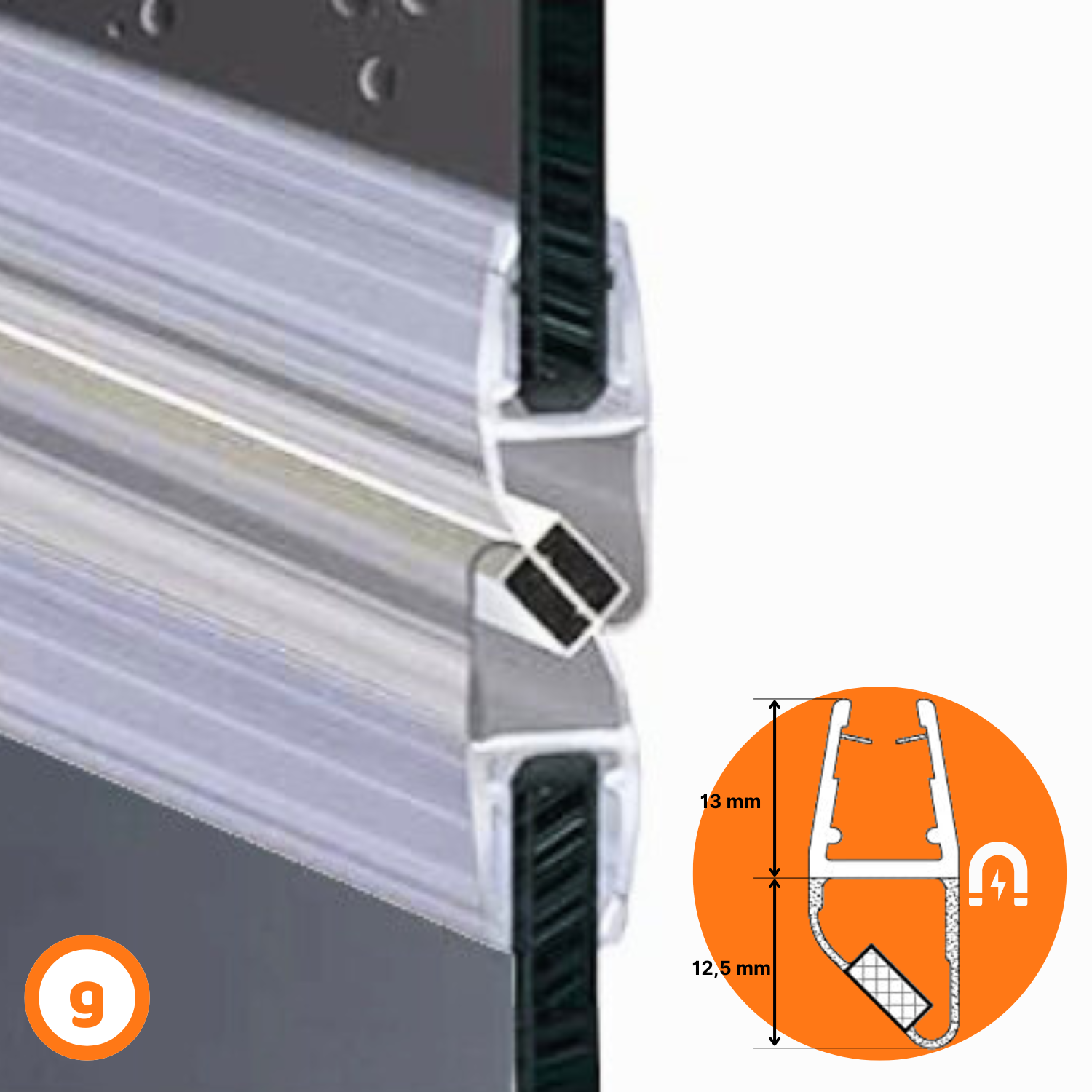 Guarnizione Box Doccia per Profilo Vetro da 6mm a 8mm Semplice o Magnetica - Imagen 15 de 20