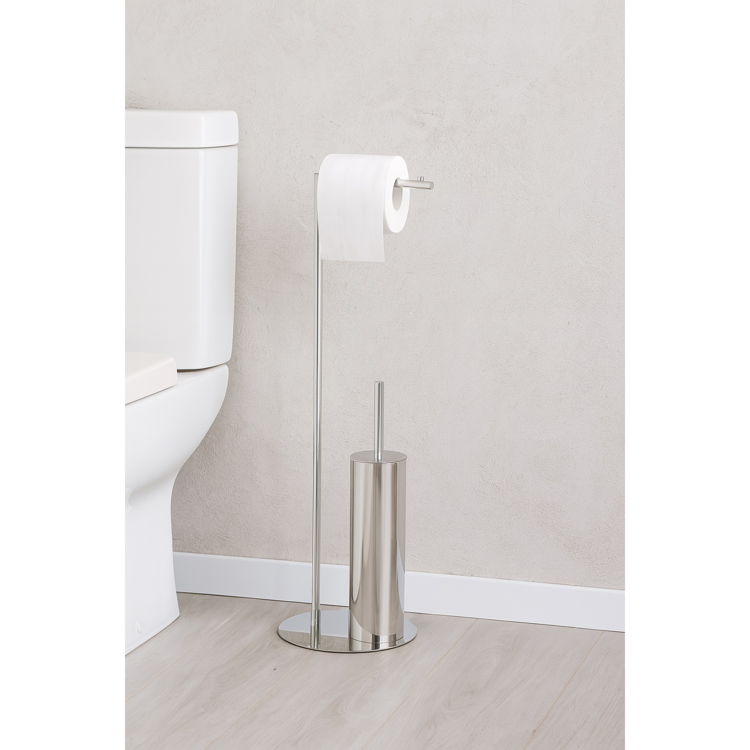 PIANTANA PORTASCOPINO/PORTAROTOLO H71CM CROMO.