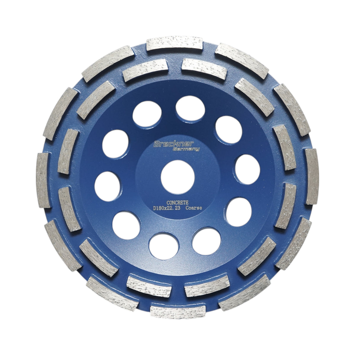 Disco diamantato a tazza segmentato 180x22,23, doppia fila grosso, CONCRETE standard per la levigatura di calcestruzzo, pietra, mosaico Breckner Germa
