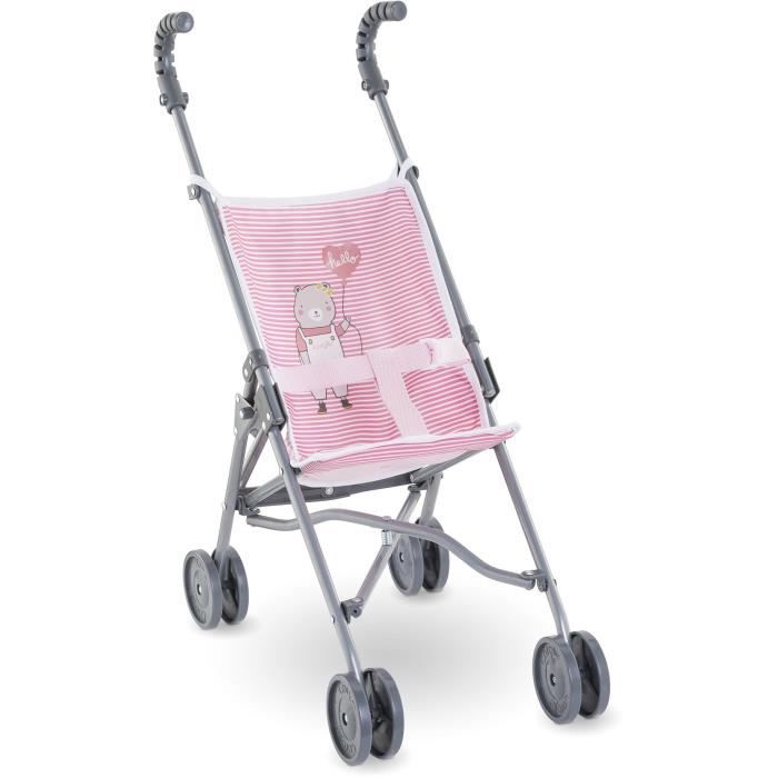 Image of Accessorio bebè - COROLLE - Passeggino in canna rosa per bambino da 30, 36 e 42 cm - Dai 3 anni in su
