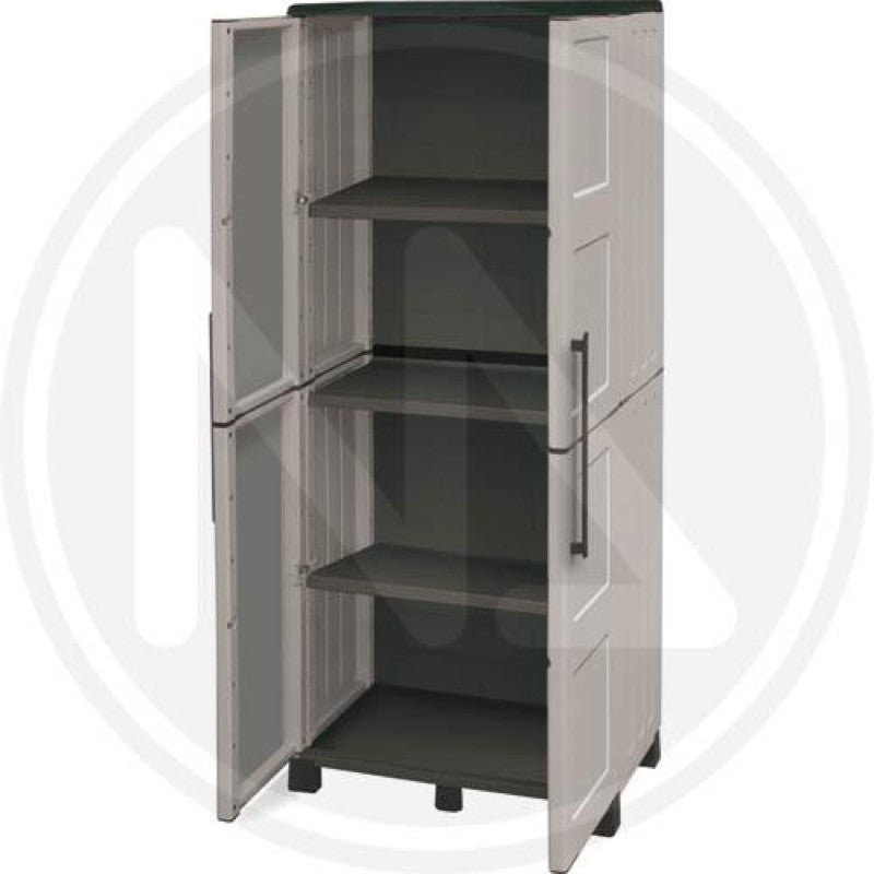 Image of ARMADIO CON RIPIANI IN RESINA MAURER LINEA ECO CM. 68x37x169H GRIGIO TUTTOPIANI