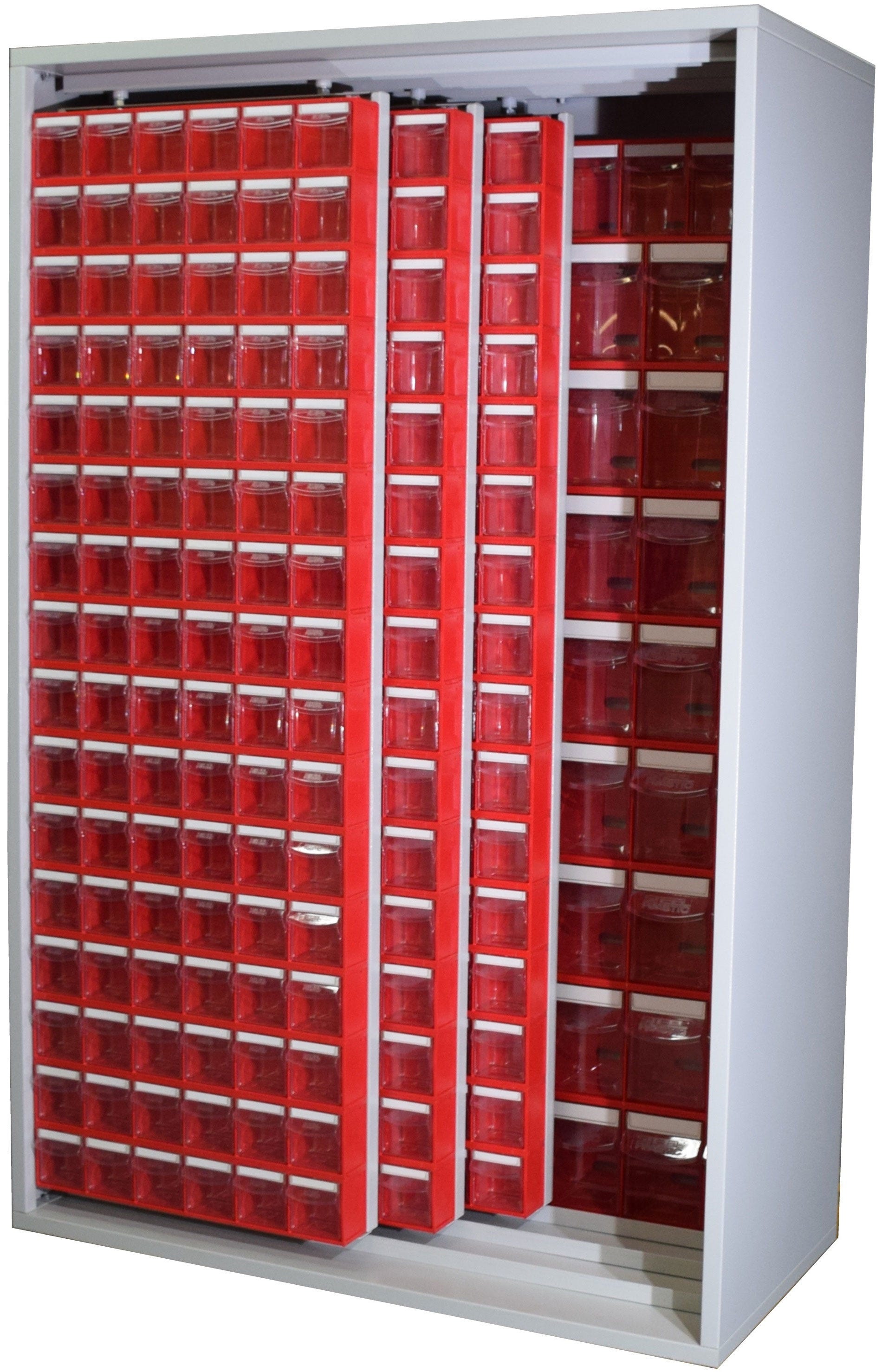 Armadio Madia in metallo verniciato con cassettiere per minuterie cm. 127x60,5x196,5h