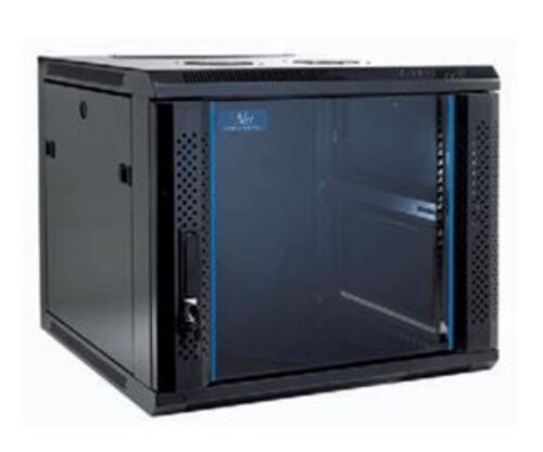 Armadio Rack a parete 9 unità - 19" - dimensioni 450X600 - Pareti laterali removibili con predisposizione serrature - Montanti regolabili in profondit