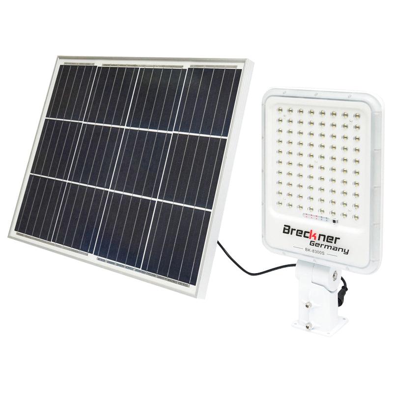 Proiettore LED da 30W con pannello solare e batteria da 3,2V/40Ah e supporto snodato