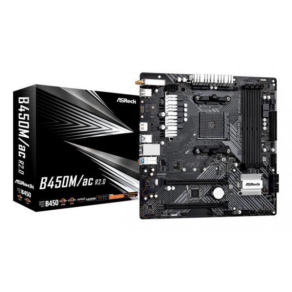 Image of Asrock B450M/ac R2.0 AMD B450 Socket AM4 micro ATX (ASRock B450M/ac - 2.0 - bundkort - mic)
