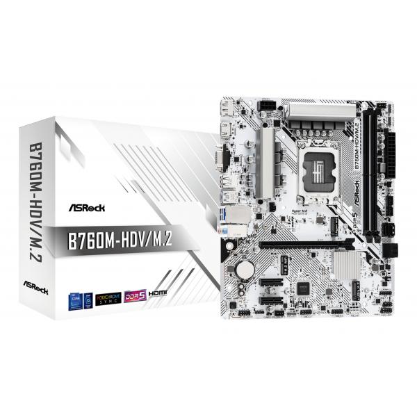 Image of ASRock B760M-H/M.2 - Motherboard - micro ATX - LGA1700-Sockel - B760 Chipsatz - USB-C 3.2 Gen 1, USB 3.2 Gen 1 - Gigabit LAN - Onboard-Grafik (CPU erforderlich)