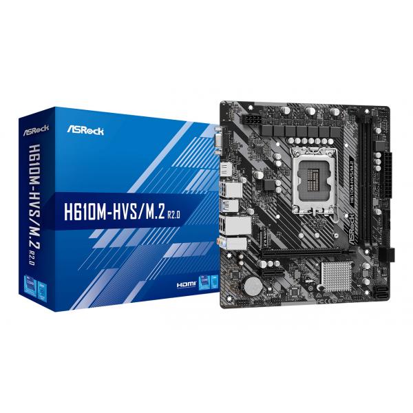 Image of ASRock H610M-HVS/M.2 R2.0 - scheda madre - micro ATX - socket LGA1700 - chipset H610 - USB 3.2 Gen 1 - Gigabit LAN - grafica integrata (CPU richiesta)