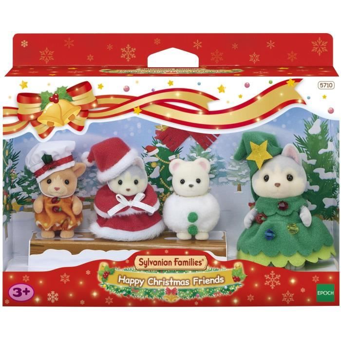 Image of Bambola - SYLVANIAN FAMILIES - La scatola di Natale - 4 figure articolate