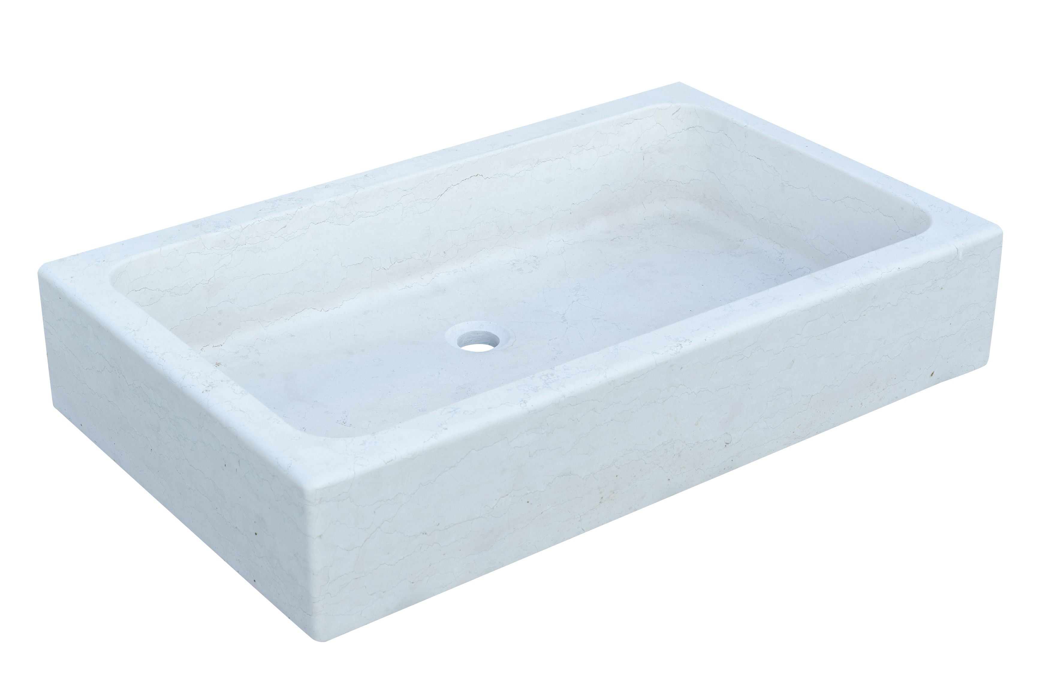 Biscottini Acquaio in marmo bianco L100xPR60xH20 cm Vasca realizzata completamente