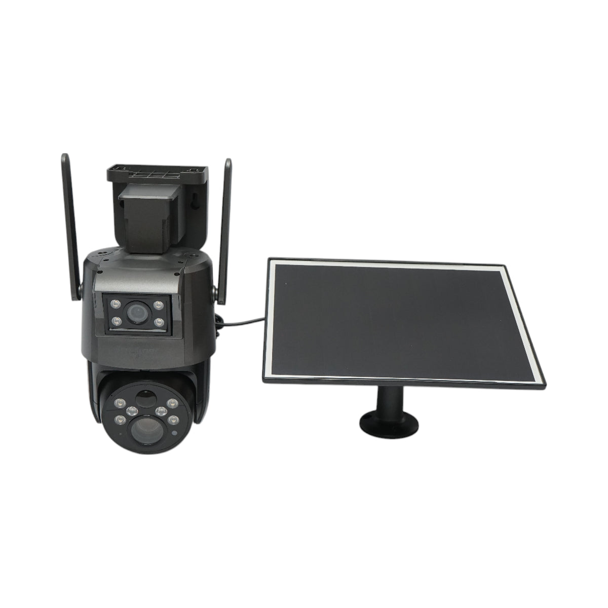 Image of Telecamera di sorveglianza con lente doppia 6 MP, 4G, WIFI 2.4 GHz, pannello solare, batteria da 10.000 mAh, controllo PTZ a 360°, rilevamento umano PIR, visione notturna e applicazione Ubox