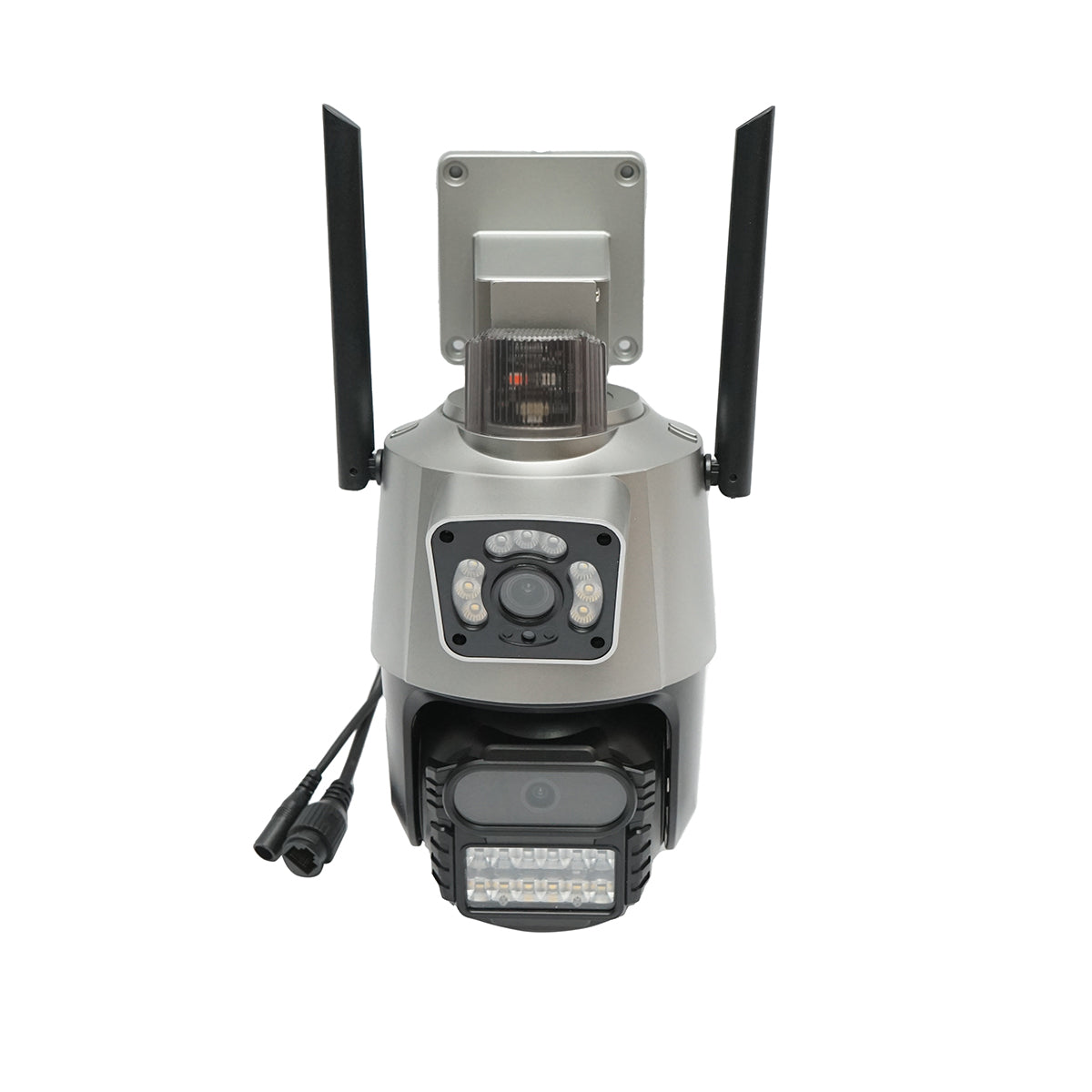 Image of Telecamera di videosorveglianza a doppio obiettivo da 6 MP, P2P WIFI 2.4G 1080P, PTZ con sensori di movimento, sirena, rilevamento persone e applicazione V380 Pro