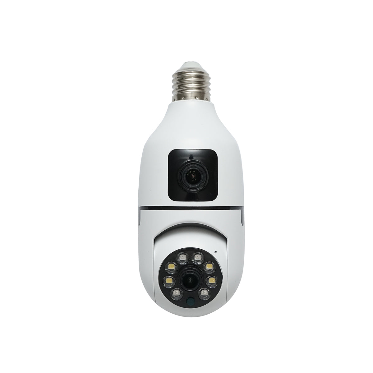 Image of Telecamera di videosorveglianza con 2 lenti PTZ smart-bulb, WIFI 2.4G 1080P FHD 2MP, lampadina E27 con sensori di movimento, visione notturna e applicazione V380 Pro