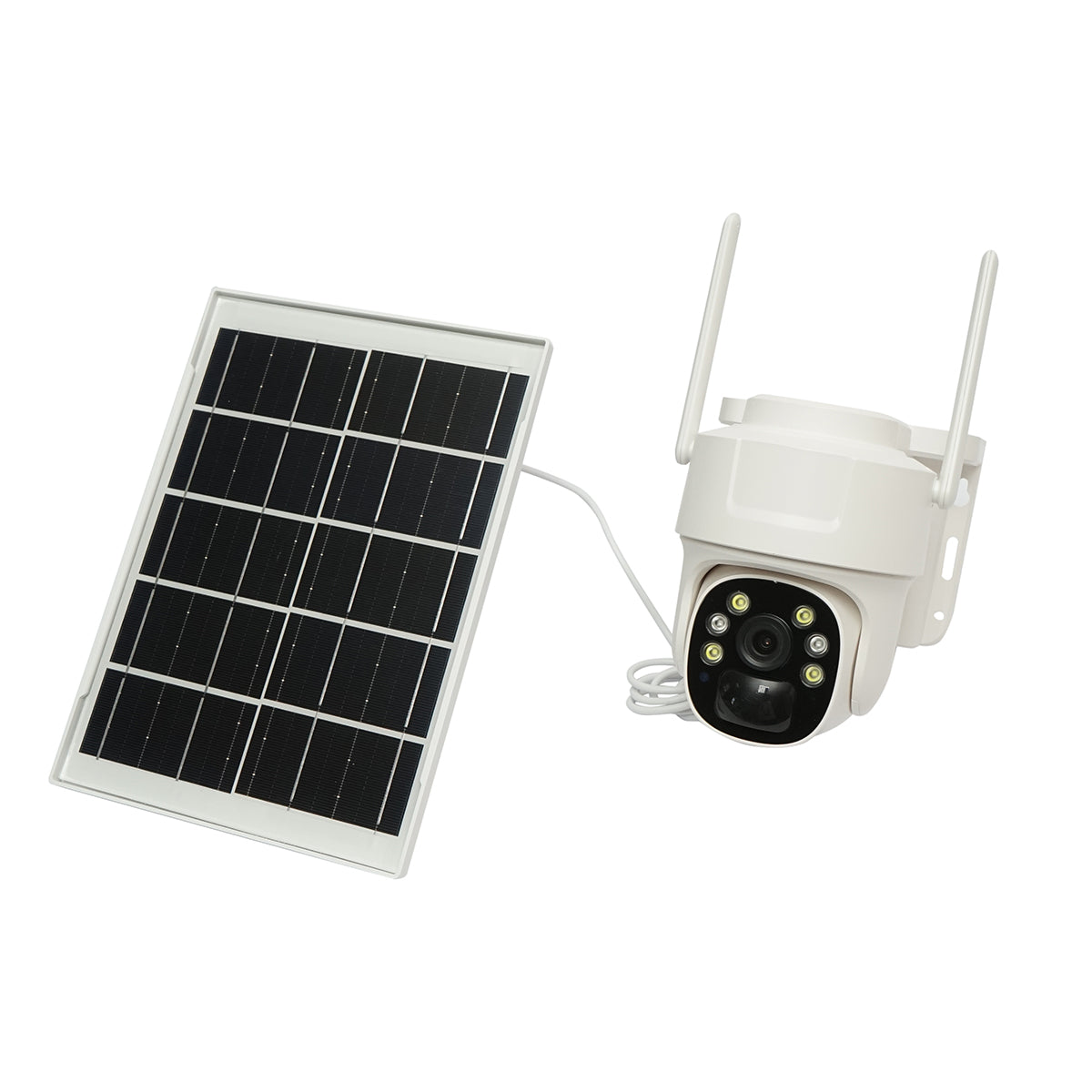 Image of Telecamera di videosorveglianza da 3 MP, WIFI rotante con pannello solare da 5 W, PTZ, 1080P, sensore di movimento, visione notturna, applicazione V380 Pro