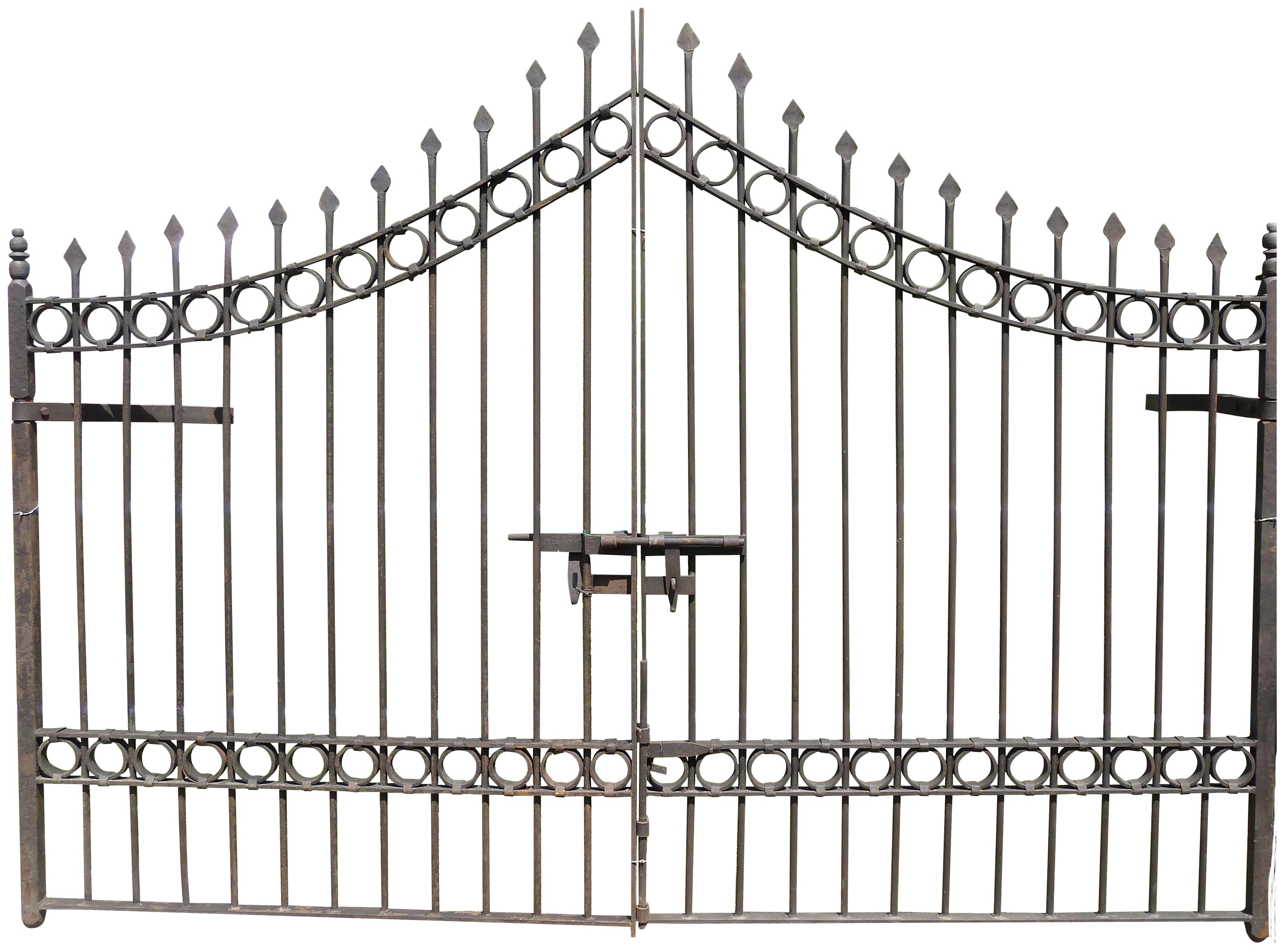 Biscottini Cancello in ferro pieno finitura anticata L335xPR10xH245 cm interamente