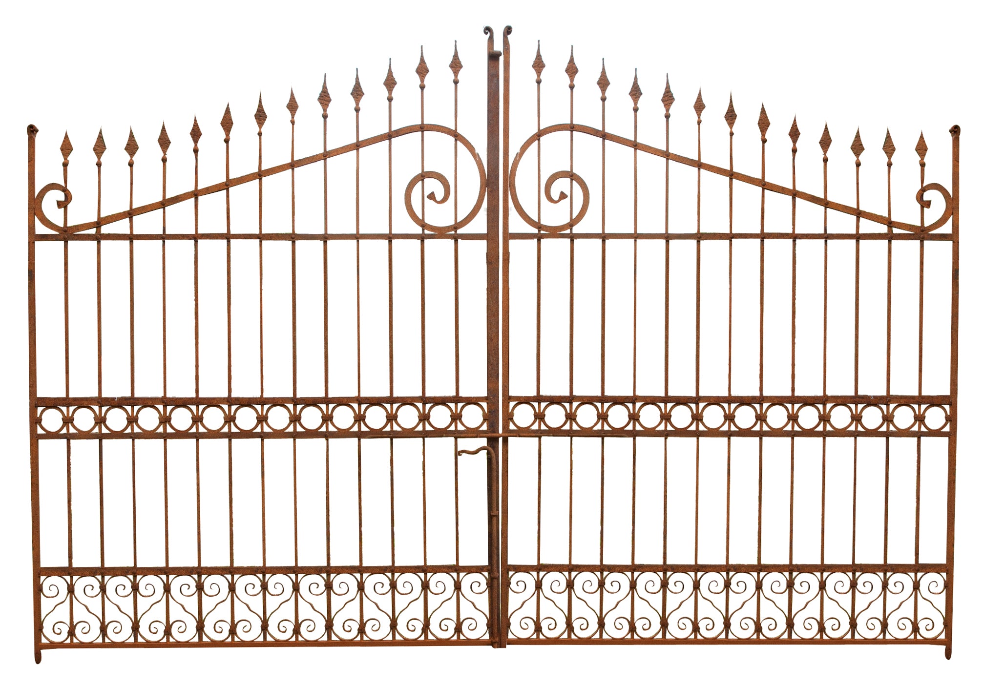 Biscottini Cancello in ferro pieno finitura anticata L402xPR10xH263 cm interamente