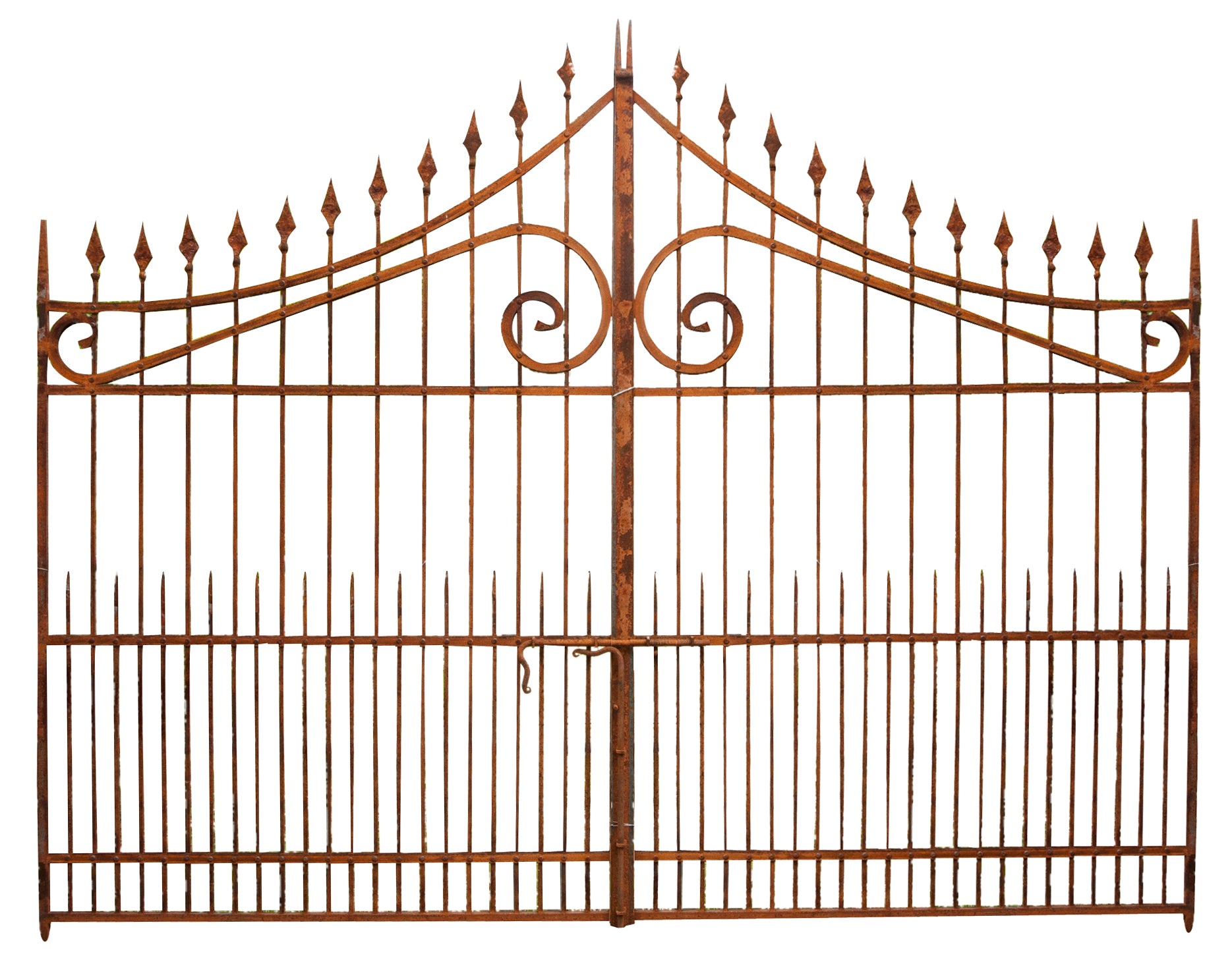 Biscottini Cancello in ferro pieno finitura antico anticata L348xPR10xH270 cm. Made in Italy