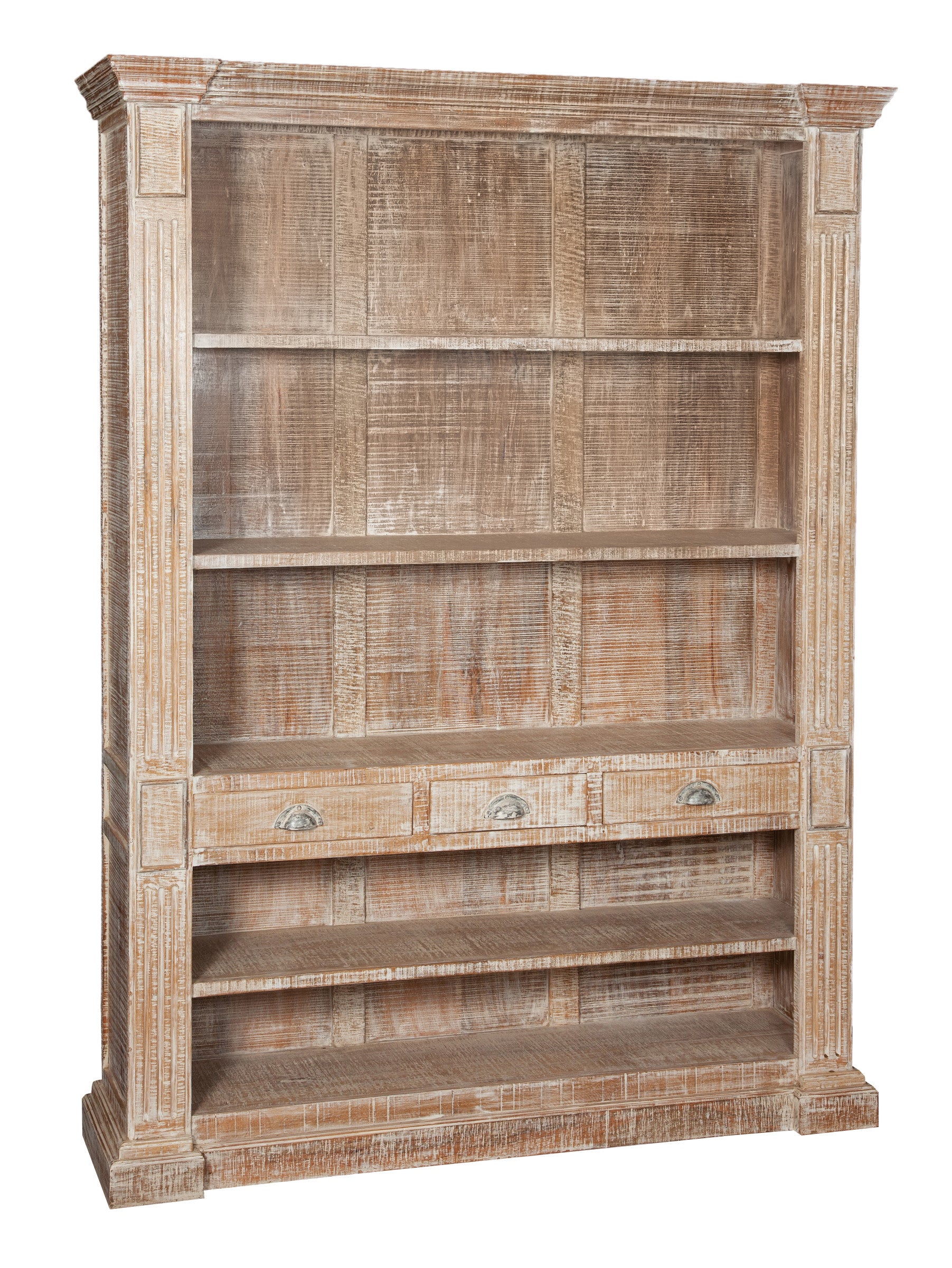 Biscottini Libreria in legno massello decapato Shabby Solida robusta espositore Offerta