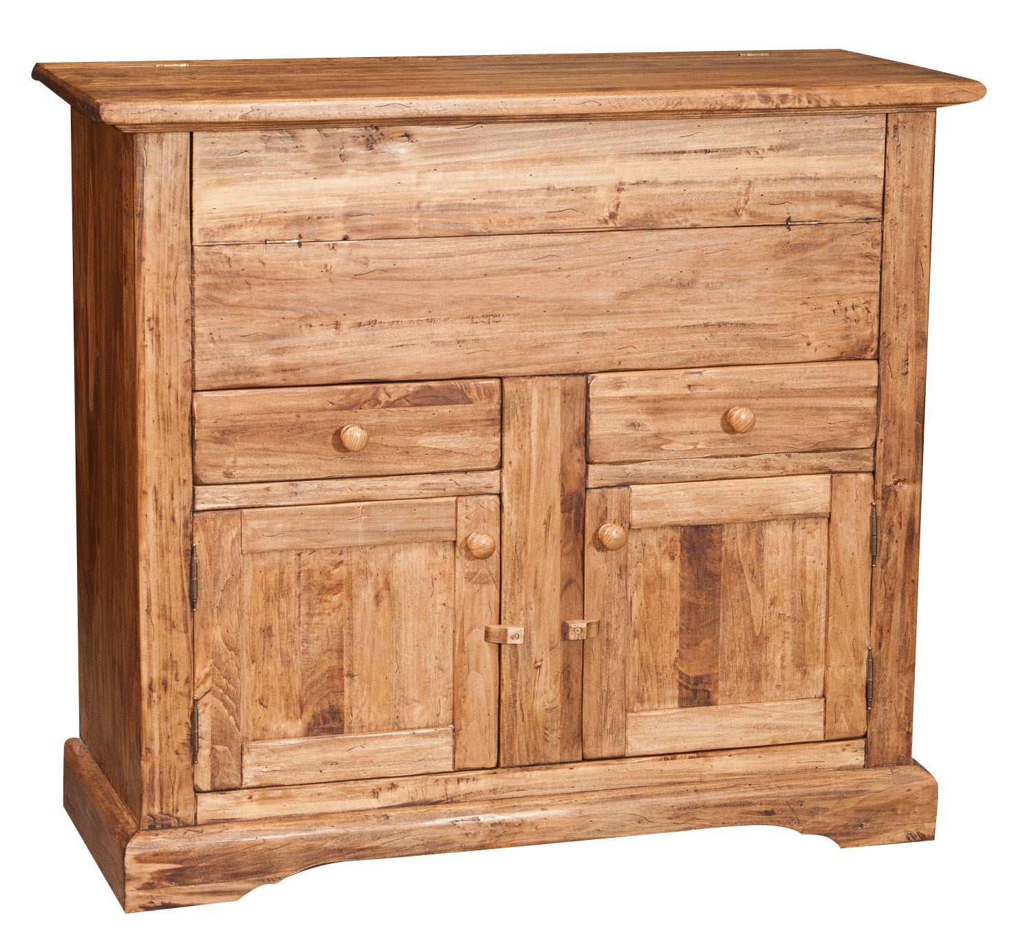 Biscottini Madia in legno massello di tiglio finitura naturale L115xPR48xH102 cm. Made in Italy