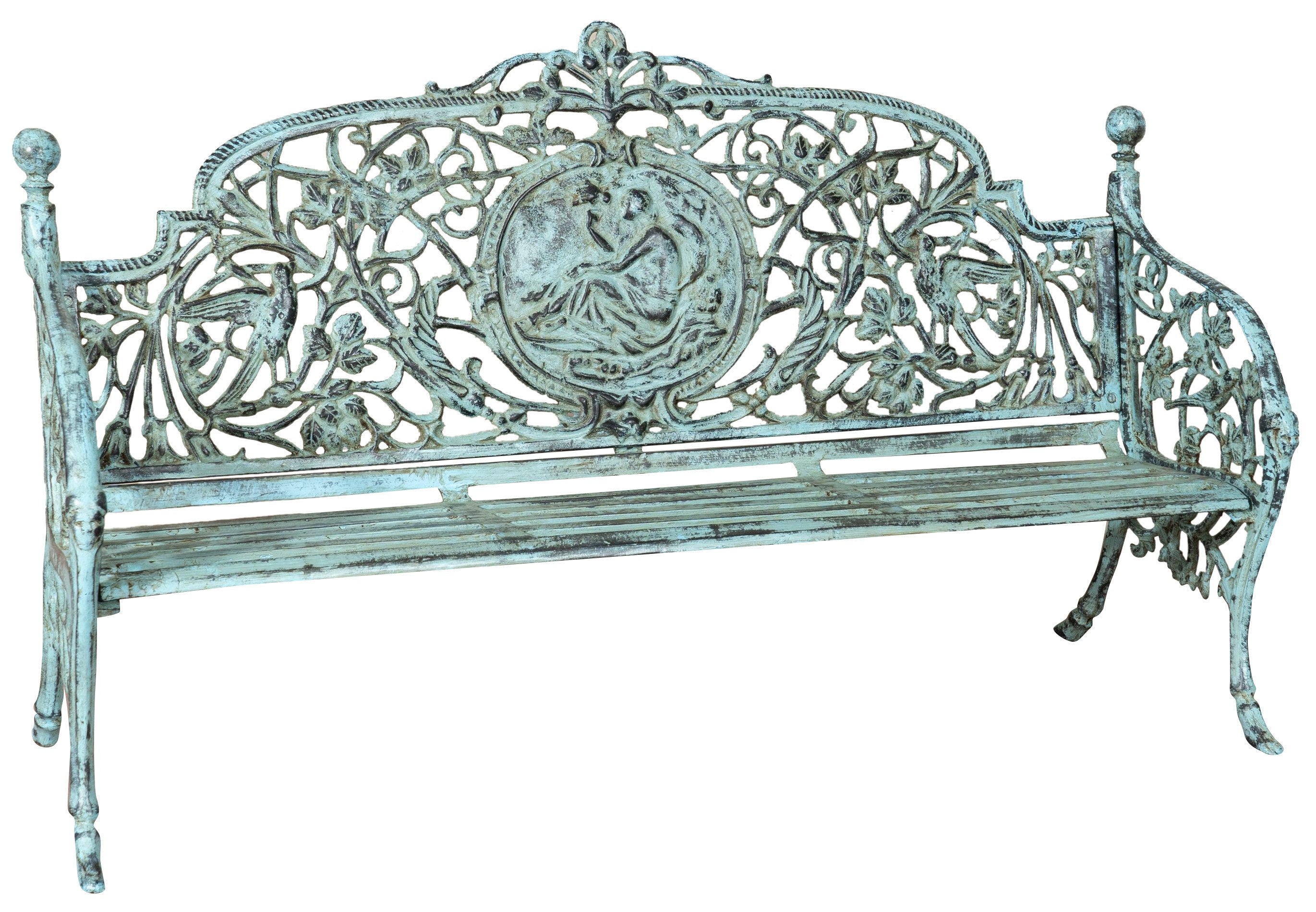 Biscottini Panchina Liberty in ghisa finitura anticata Molto robusta, stabile Offerta
