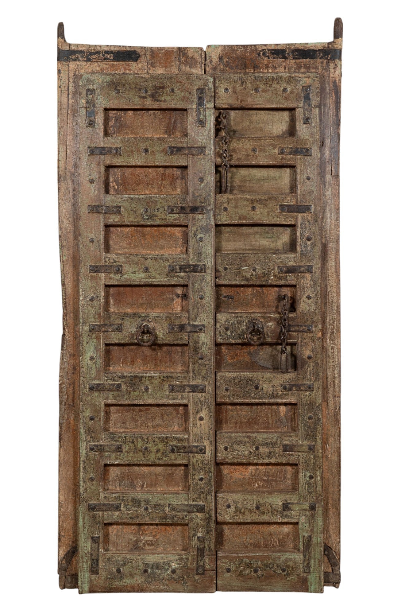 Biscottini Porta portone in legno massello e ferro da interno o da esterno vecchia e antica medievale