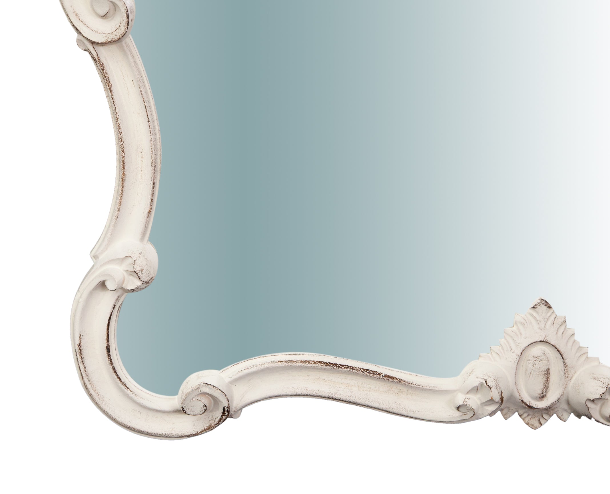 Biscottini Specchiera Da Parete In Legno Finitura Bianco Anticato L71XPR5XH82 Cm Made In Italy-image